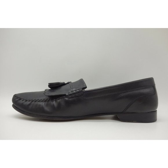 Johnston Murphy Black Leather Kilt Tassel Slip On Loafers Shoes Men\'s 10 M main image 5